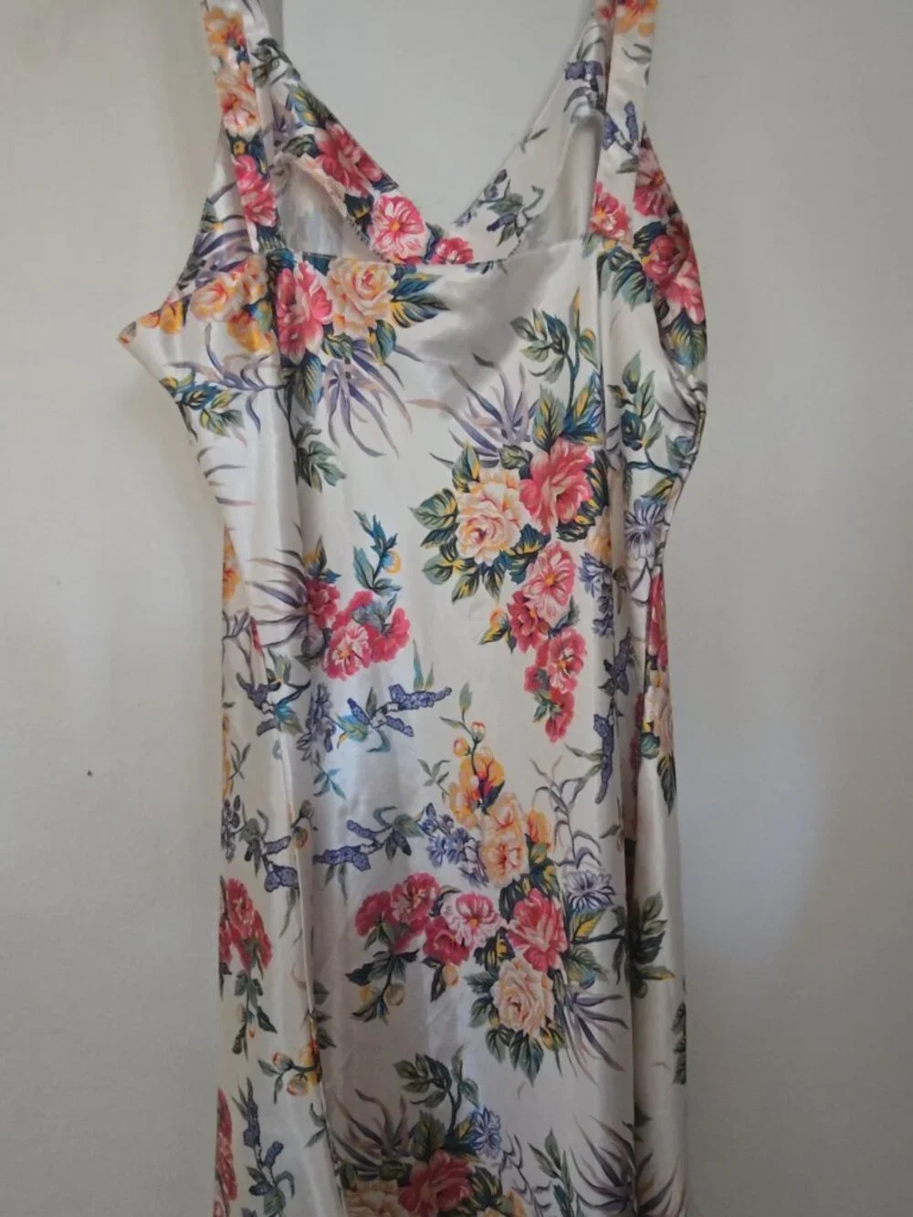 Kathryn Satin Floral Chemise Slip Nightgown Women's Size M